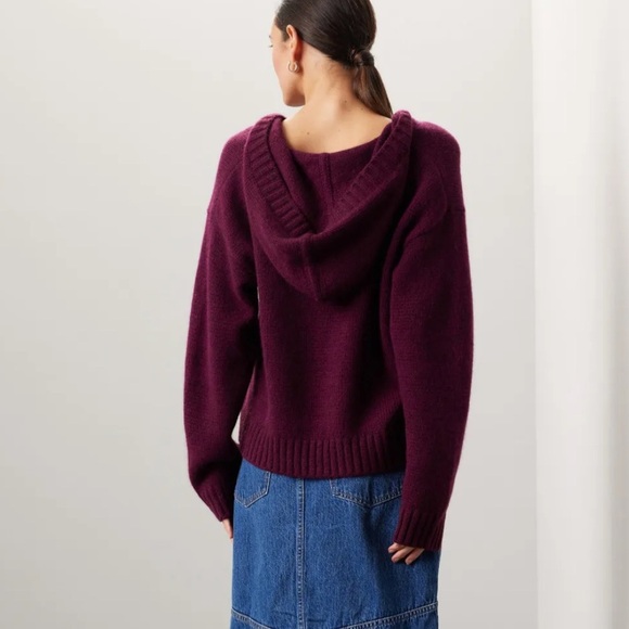 Splendid Ford Hoodie Sweater - Purple Wool Blend - Picture 5 of 12
